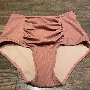 Kortni Jeane Blush‎ Rose Ruffled Swim Bottom Size XS